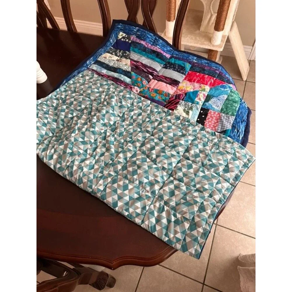 Handmade Reversible Scrappy Patchwork Quilt
